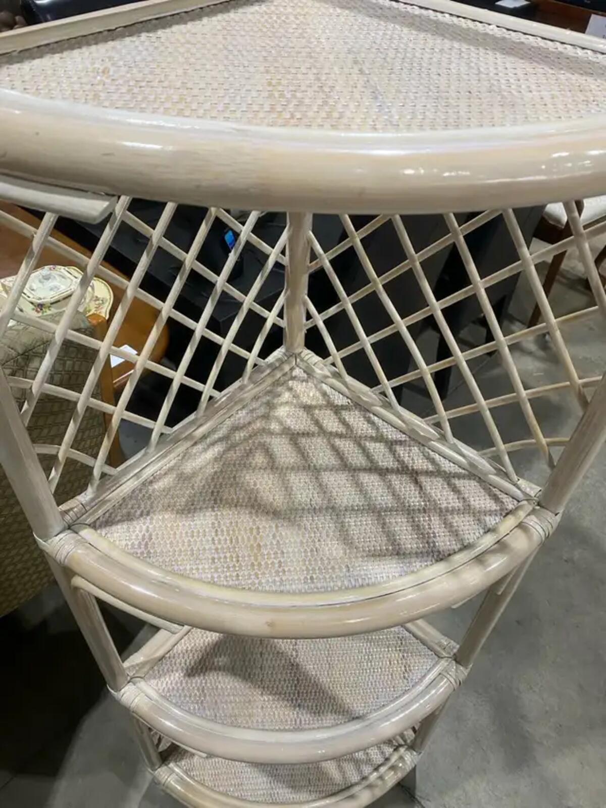 Rattan Corner Shelf