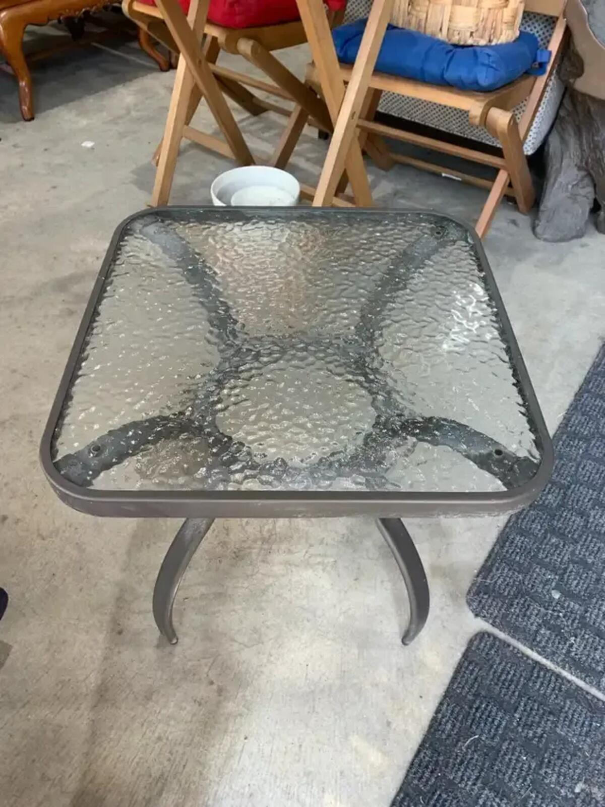 Outdoor Glass Side Table