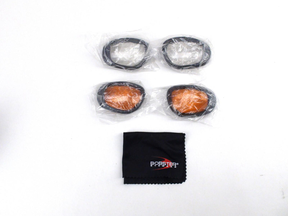 Bobster Eyewear Goggles With Case, 3 Sets Of Lenses & Cloth