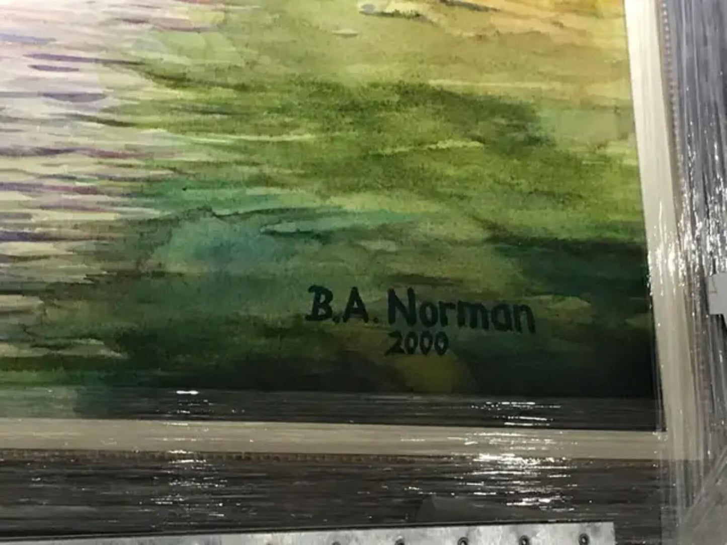B.A. Norman Waterfall Painting Wall sized