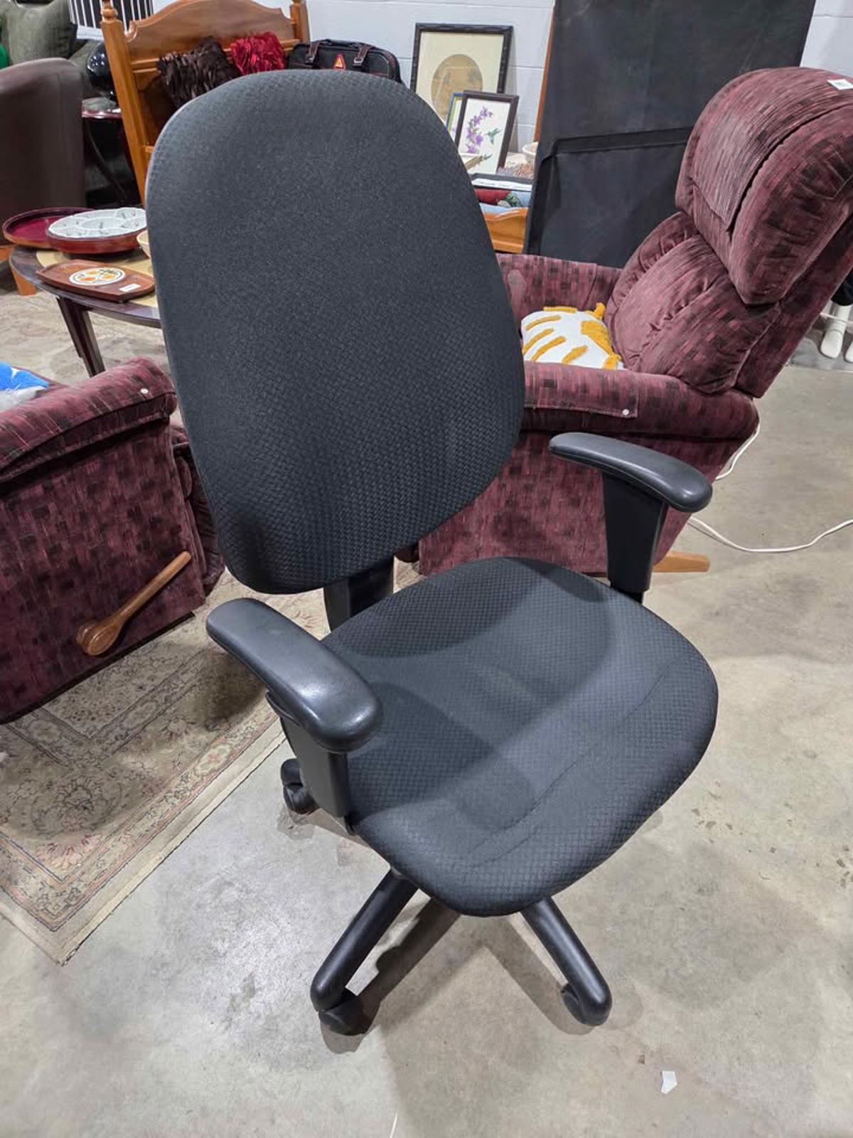 Black High Back Office Chair with Armrests