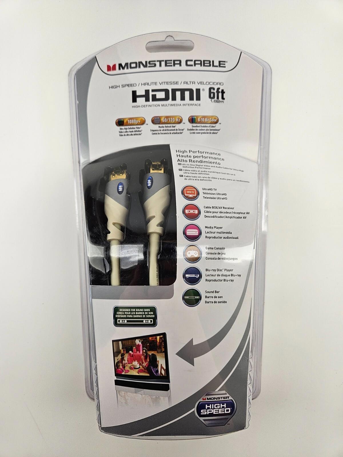 Monster HDMI 6ft Cable 1080p+ HD 60/120 Hz Refresh Rate