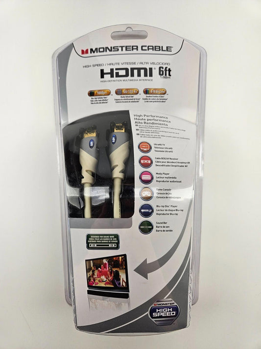 Monster HDMI 6ft Cable 1080p+ HD 60/120 Hz Refresh Rate