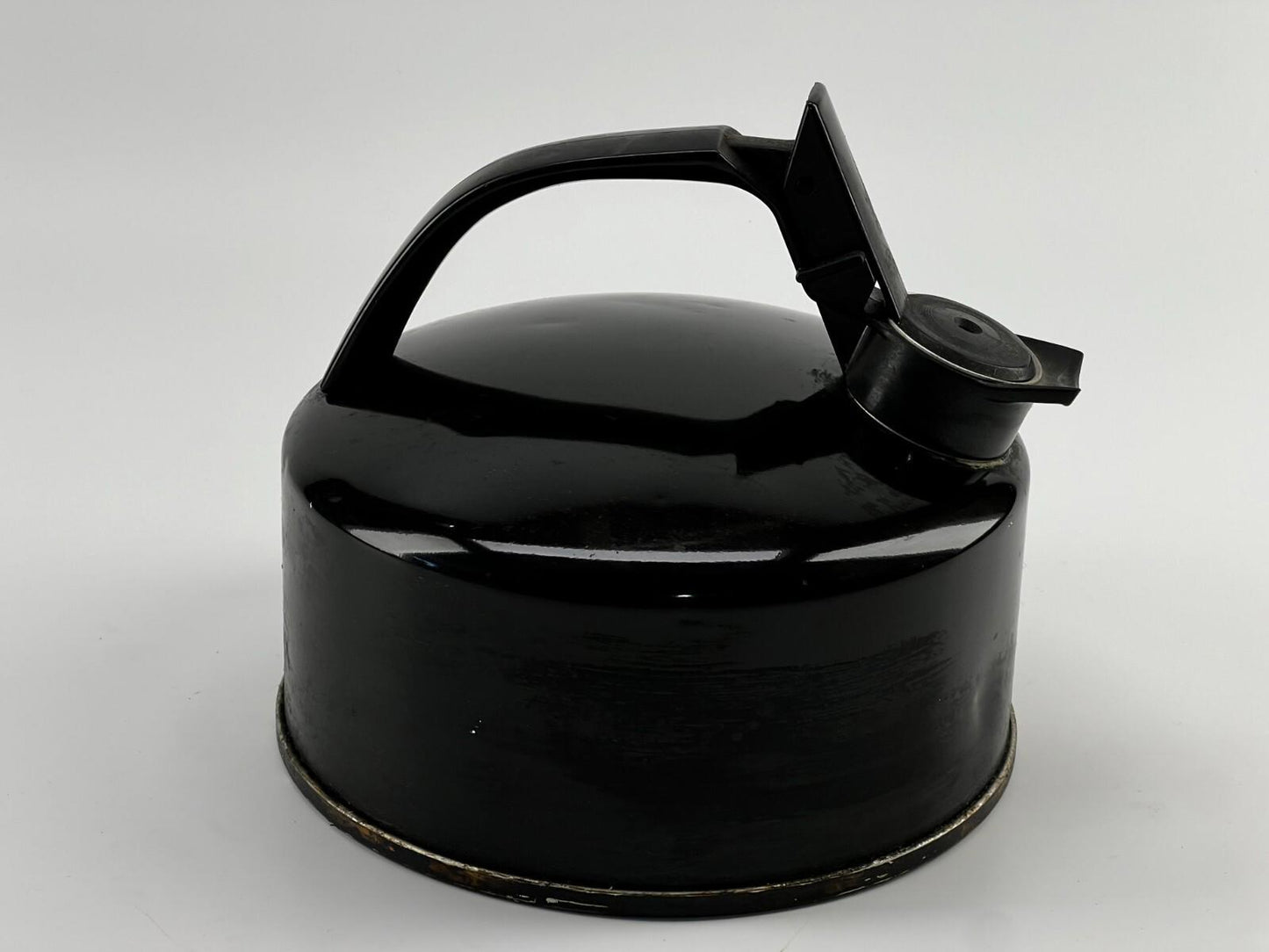 Vintage Regal Ware Stainless Steel Copper Bottom Tea Pot Kettle - Black