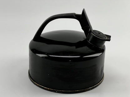 Vintage Regal Ware Stainless Steel Copper Bottom Tea Pot Kettle - Black