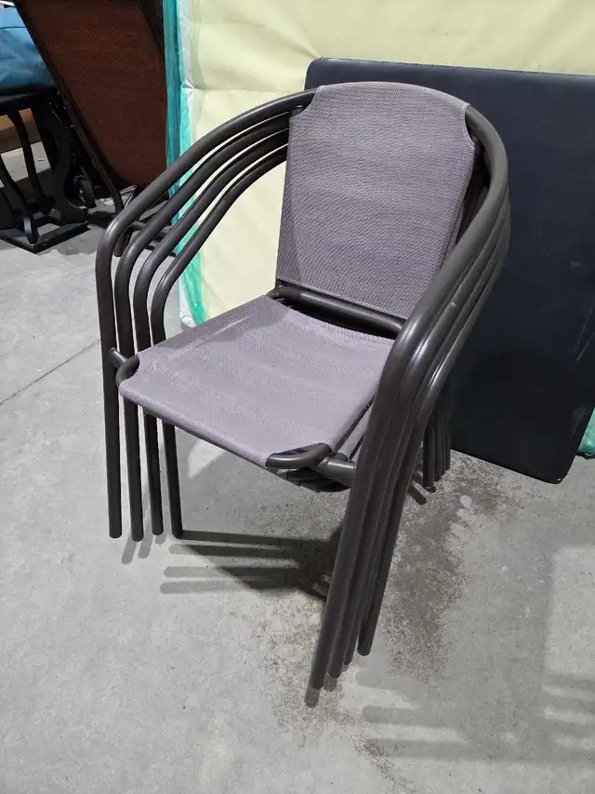 Metal/Mesh Patio Chairs - 4 Available