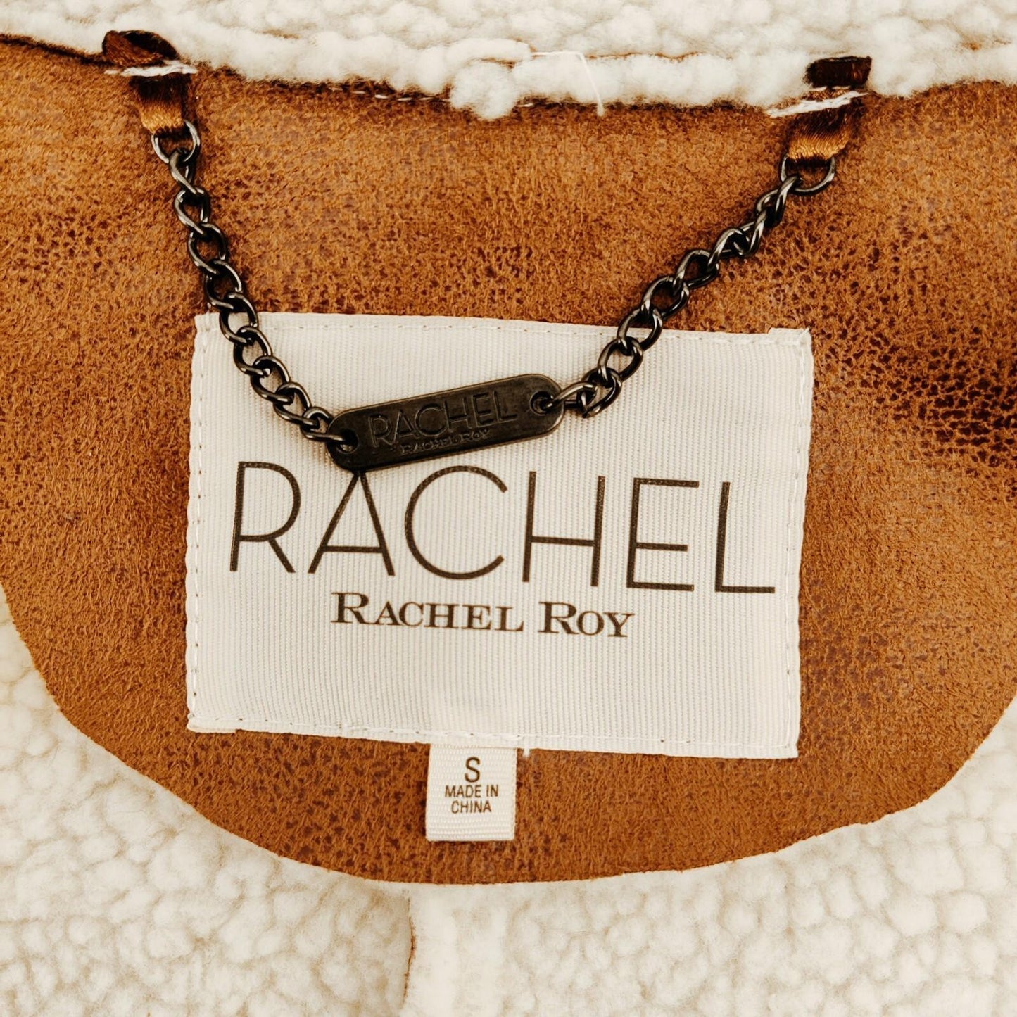 Rachel Roy Faux Shearling Brown Jacket Women's Size S