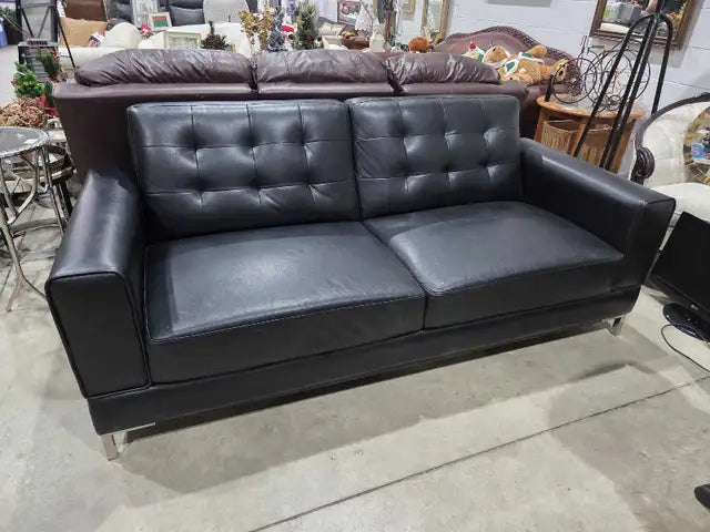 Black  Faux Leather Gel Sofa