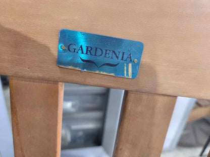 Gardenia Glider Bench w Blue Cushion