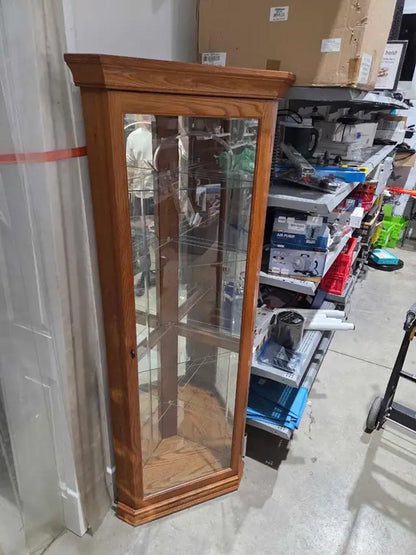 Corner Lighted Curio Cabinet