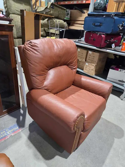 Leather Swivel Rocker Recliner Armchair