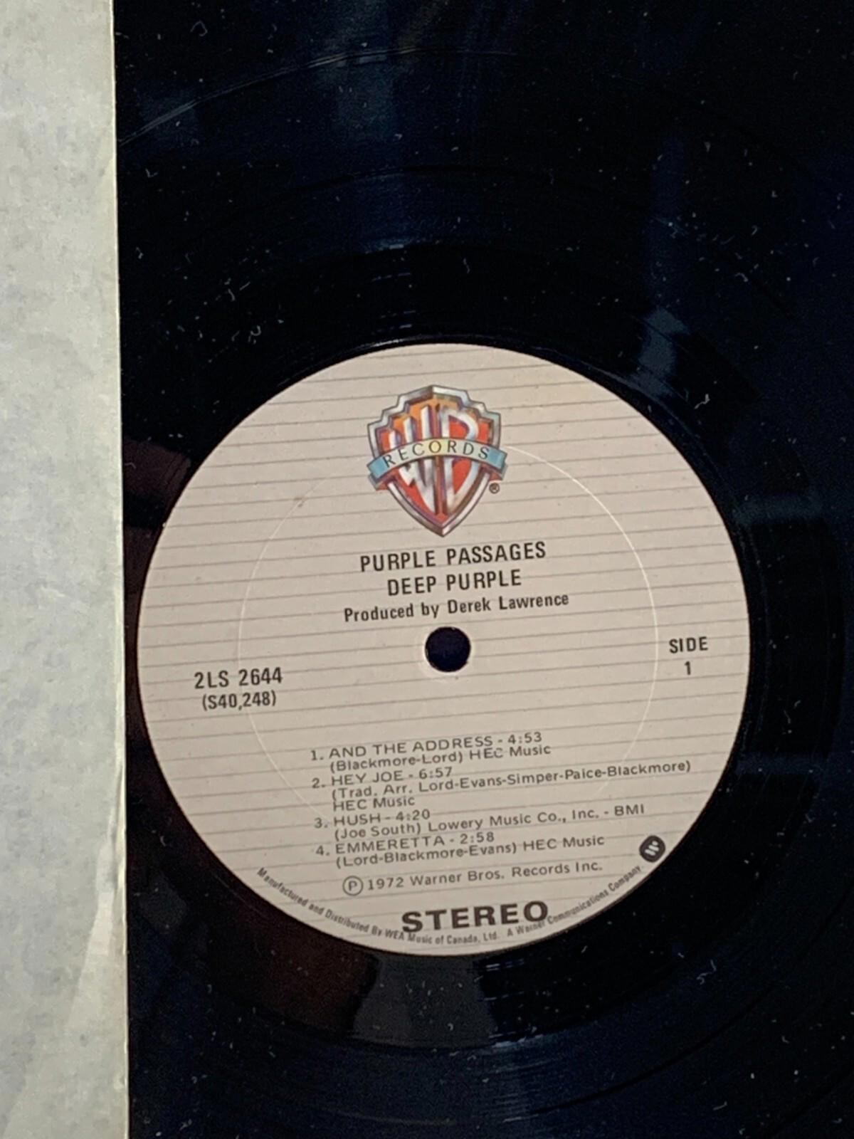 Deep Purple - Purple Passages (2XLP, Warner Bros., Canada, 2LS 2644, EX)