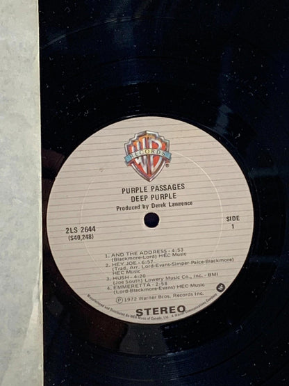 Deep Purple - Purple Passages (2XLP, Warner Bros., Canada, 2LS 2644, EX)