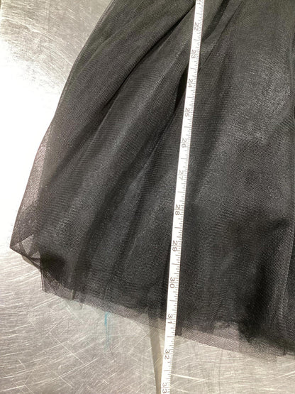 Black Lace & Tulle Fit-and-Flare Party Dress