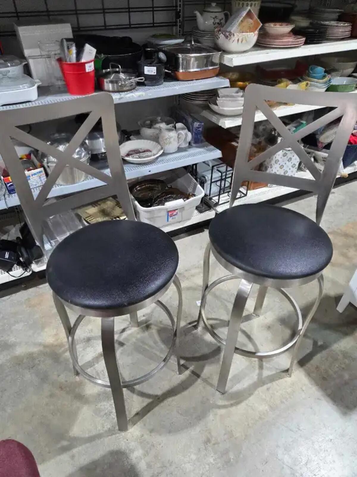Metal 30" Swivel Bar Stools - 2 Available