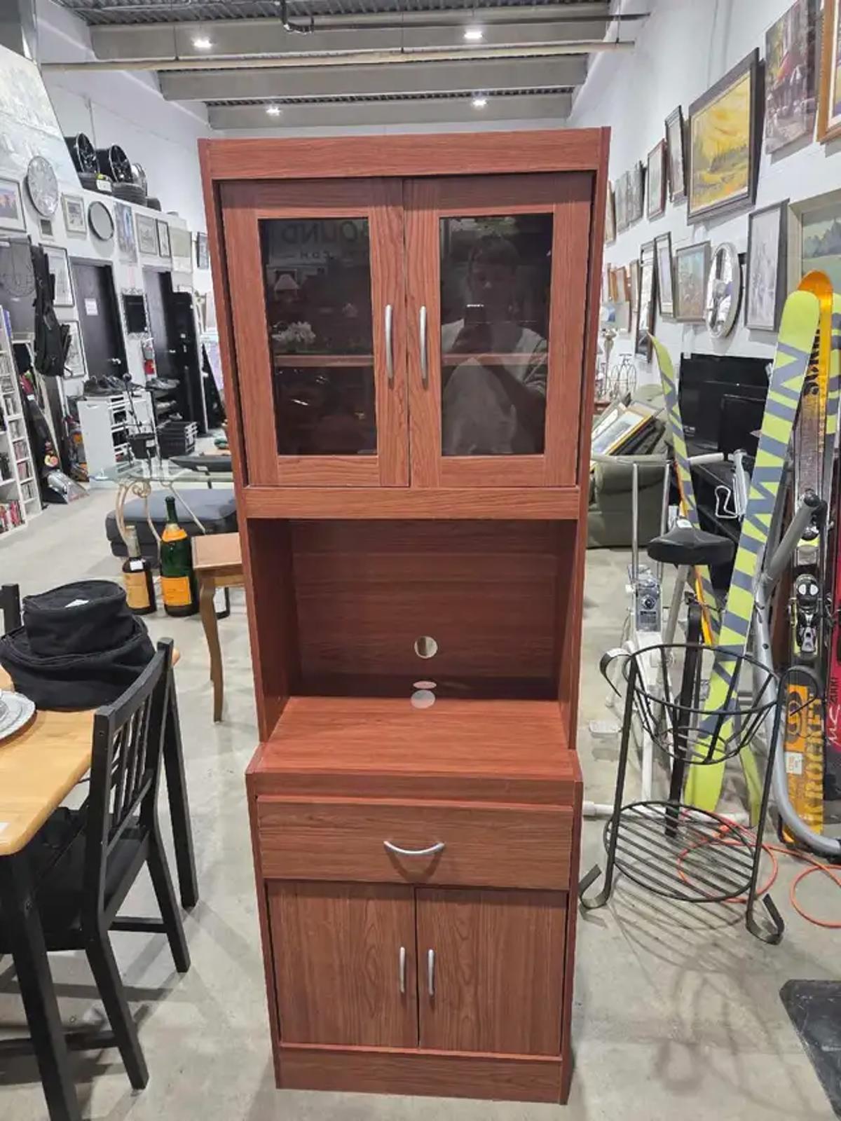 Cherry Tall Kitchen/Microwave Cabinet