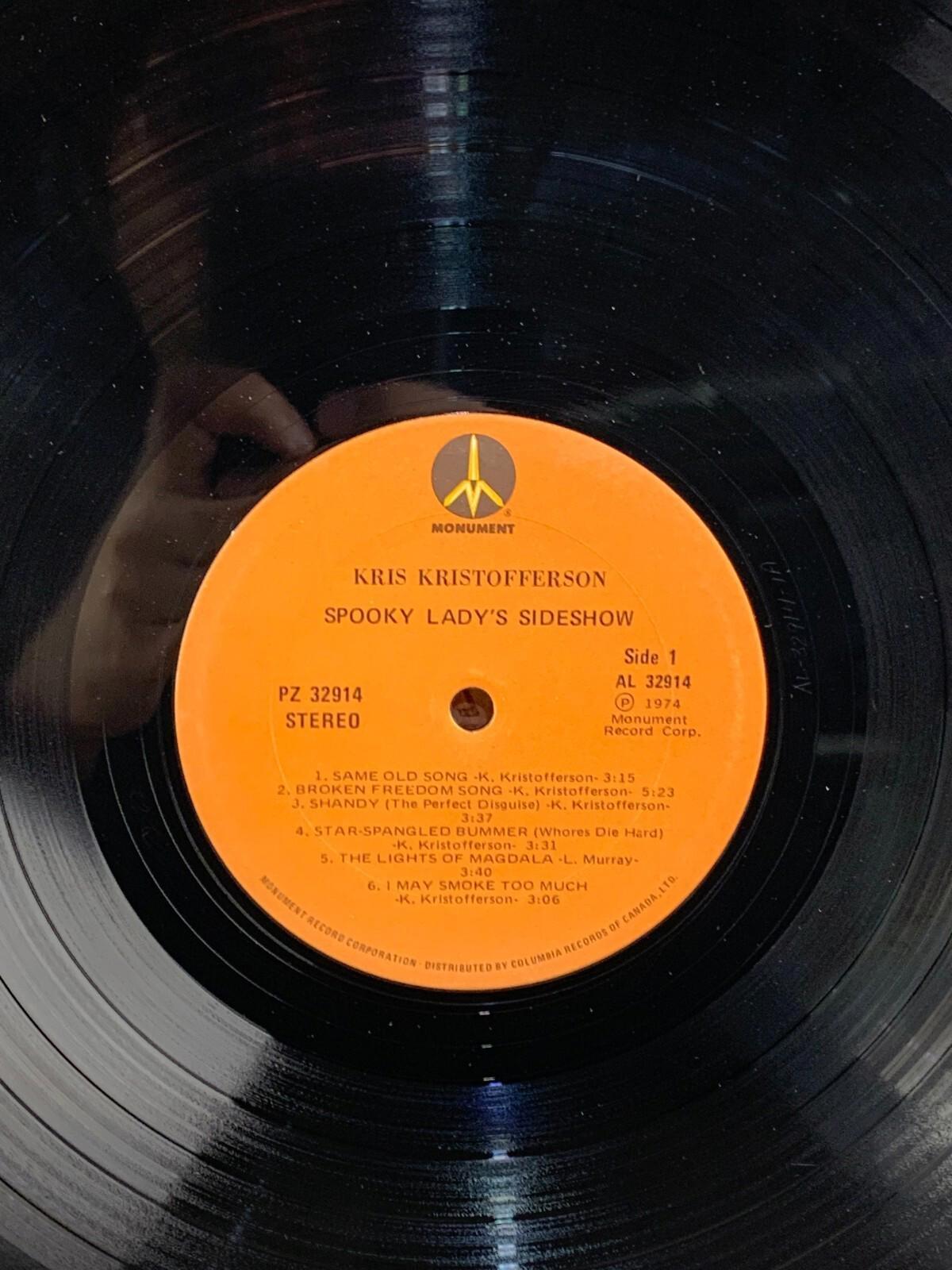 Kris Kristofferson- Spooky Ladys Sideshow - (Vinyl, LP) 1974 Monument Record
