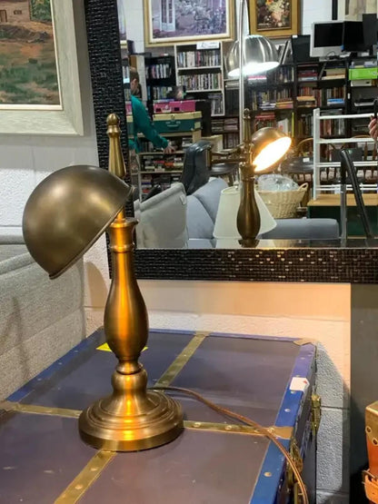 Small Brass Desk Lamp with Extendable arm