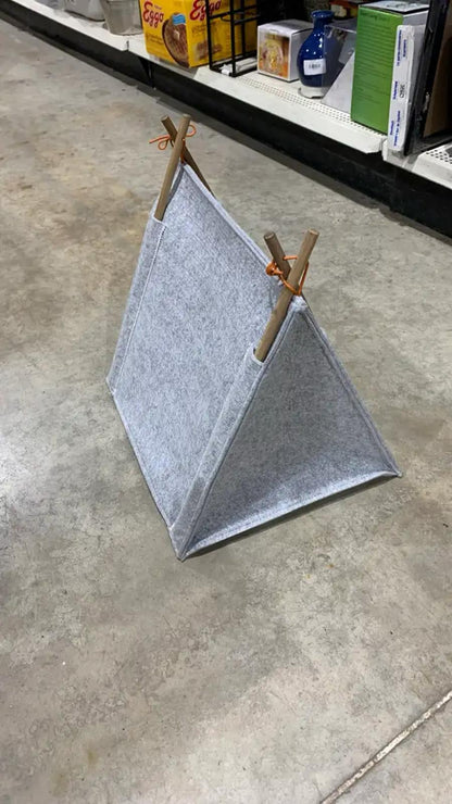 Grey Felt Cat Tent