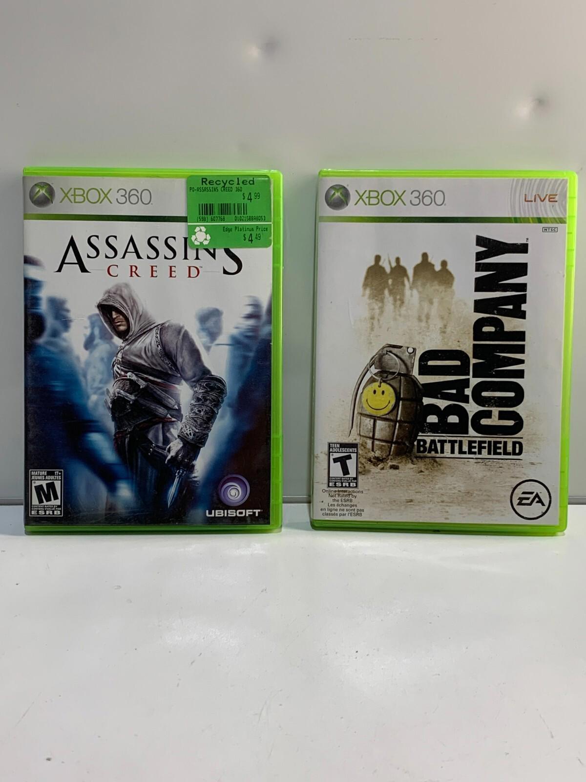 Lot of 2 Xbox 360 Games, Assassin's Creed & Battlefield Bad Company