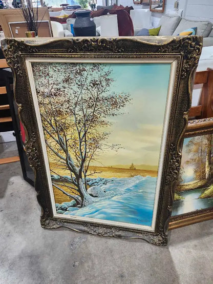 R. Grant Winter Landscape Painting