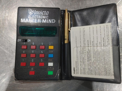 Electronic Master Mind Invicta Games Tested Working Black - Fair