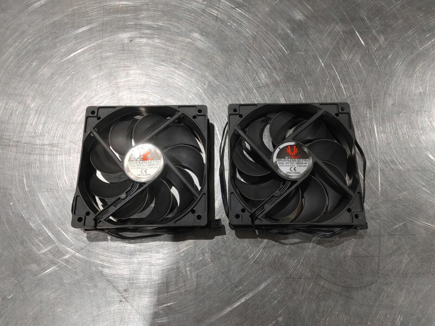 GOOD CONDITION Lot of 2 BitFenix 120mm 12V PC Case Fans Black