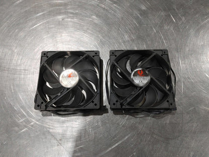 GOOD CONDITION Lot of 2 BitFenix 120mm 12V PC Case Fans Black