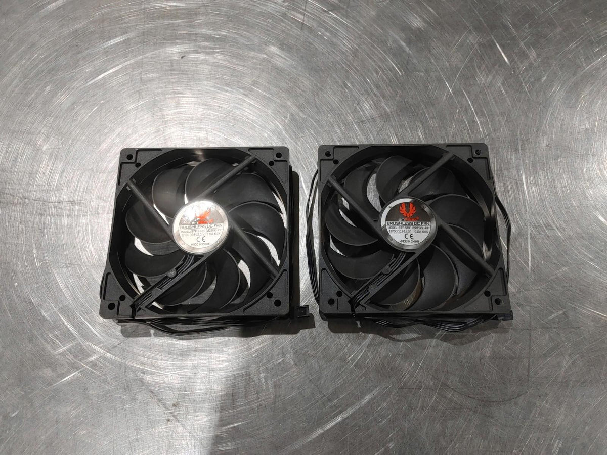 GOOD CONDITION Lot of 2 BitFenix 120mm 12V PC Case Fans Black