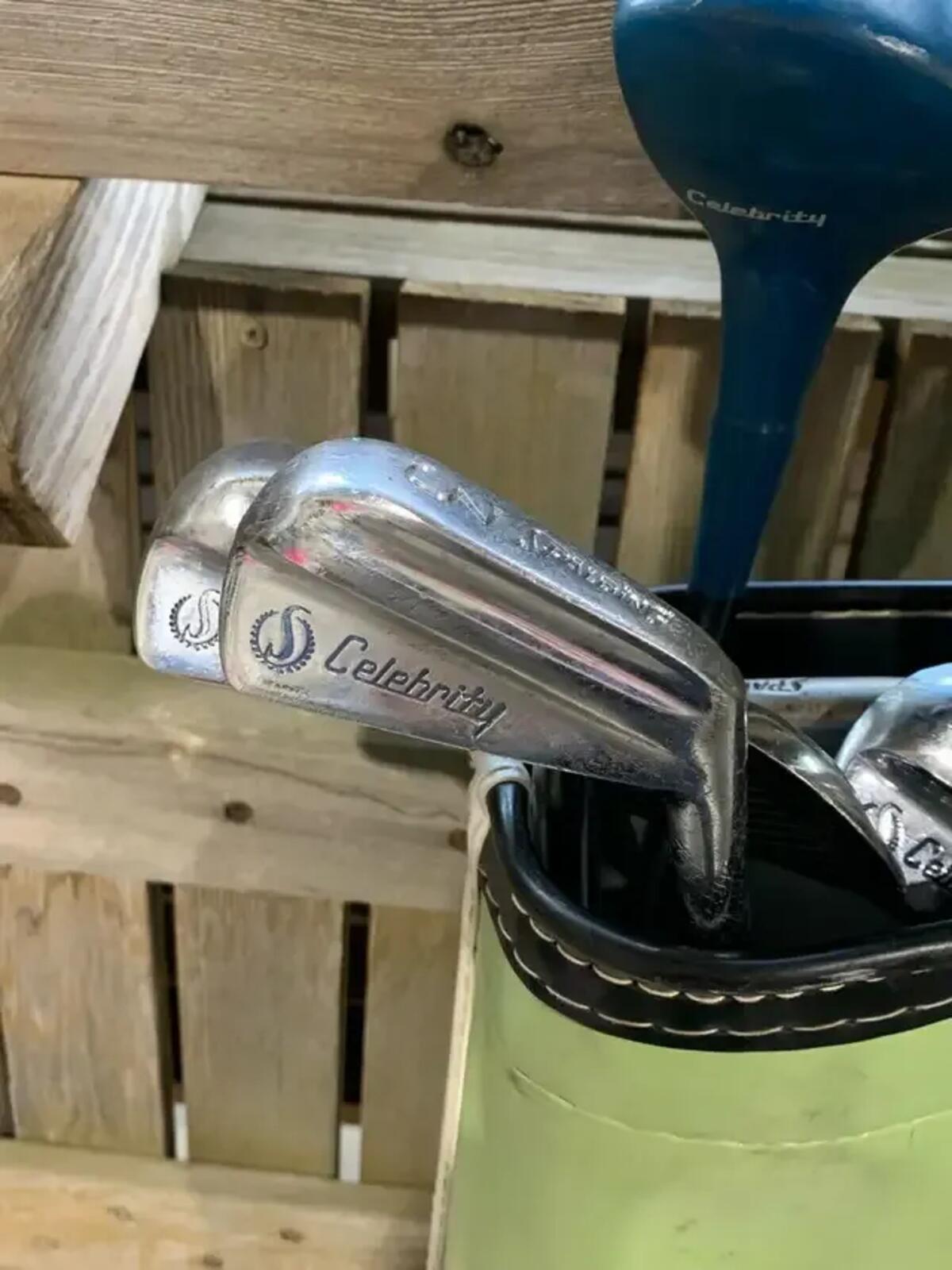 Vintage Green Caddy & Spalding Celebrity and Precision Clubs