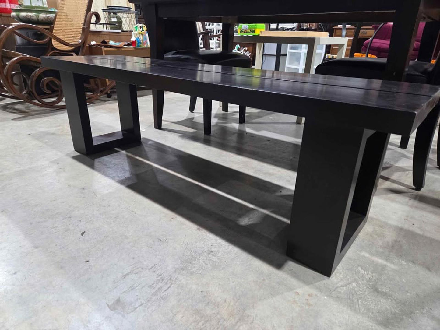 Modern Dark Wood Dining Bench