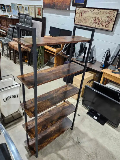 5-Tier Rustic Brown Bookshelf