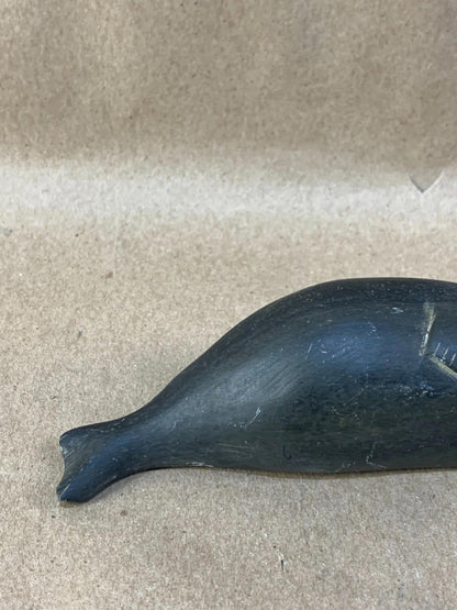 Vintage Inuit Soapstone Carving Handmade Seal Sculpture