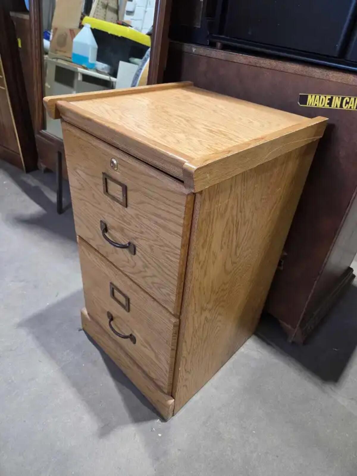 Vintage Wooden File Cabinet