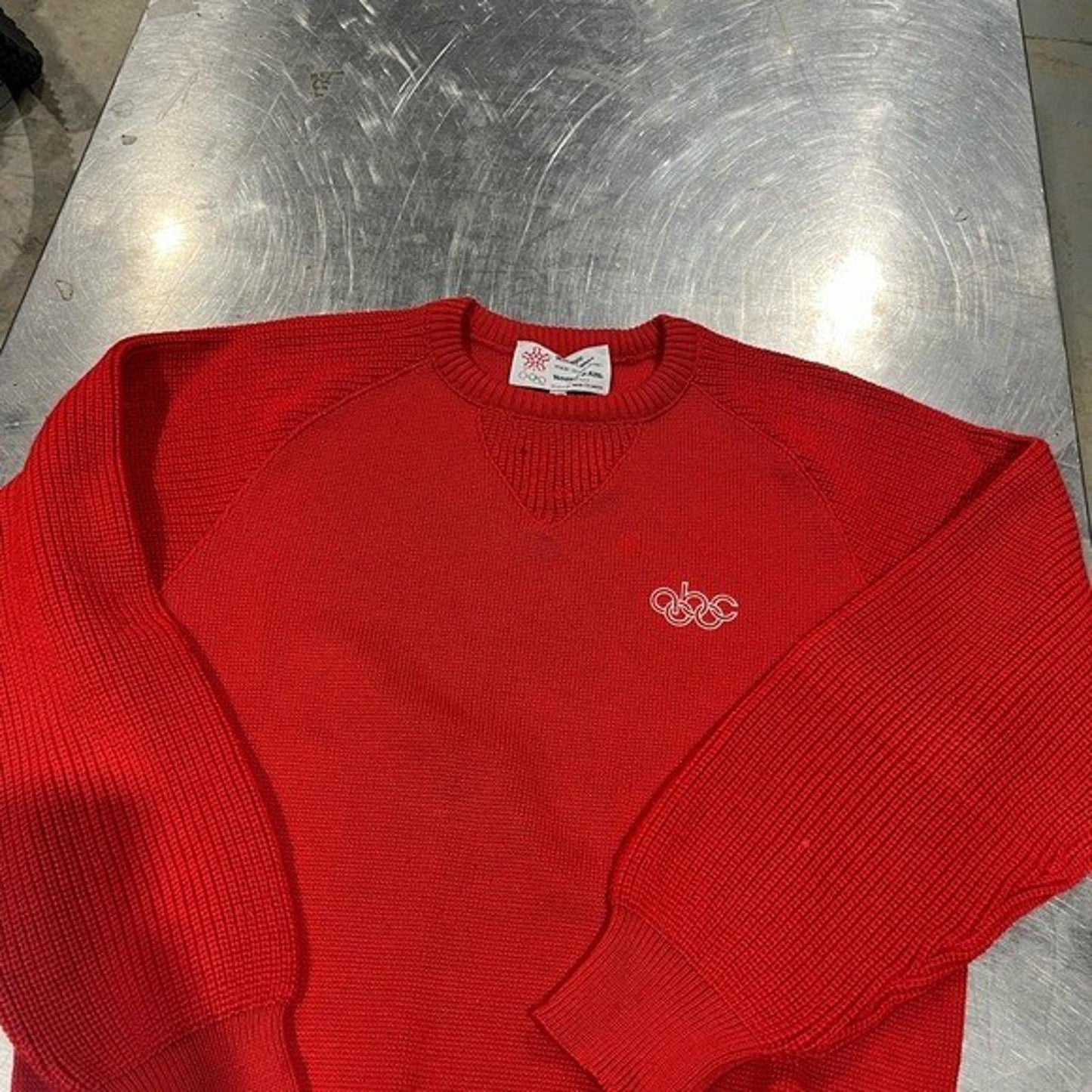 Vintage Winter Olympic Games Sweater (Red, Size L)