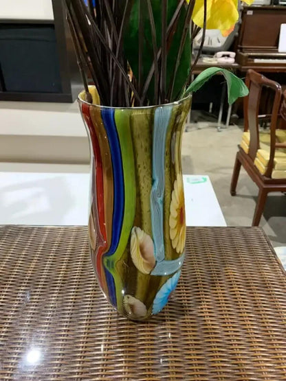 Primary colour Glass Flower Vase - Murano
