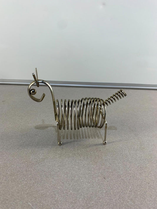 Vintage Chrome Coil Letter Holder | Mid Century Desk Organizer | Retro Decor