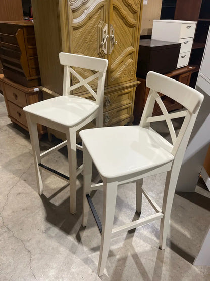 Set of two ikea ingolf bar stools chairs
