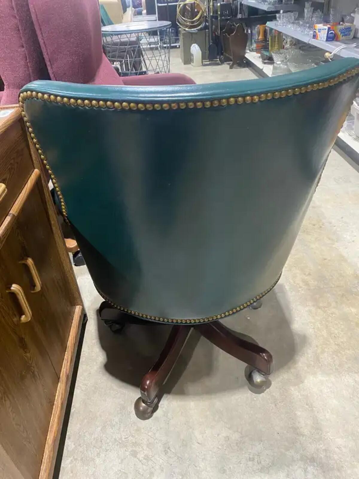 Vintage Hancock & Moore Leather Swivel Chair
