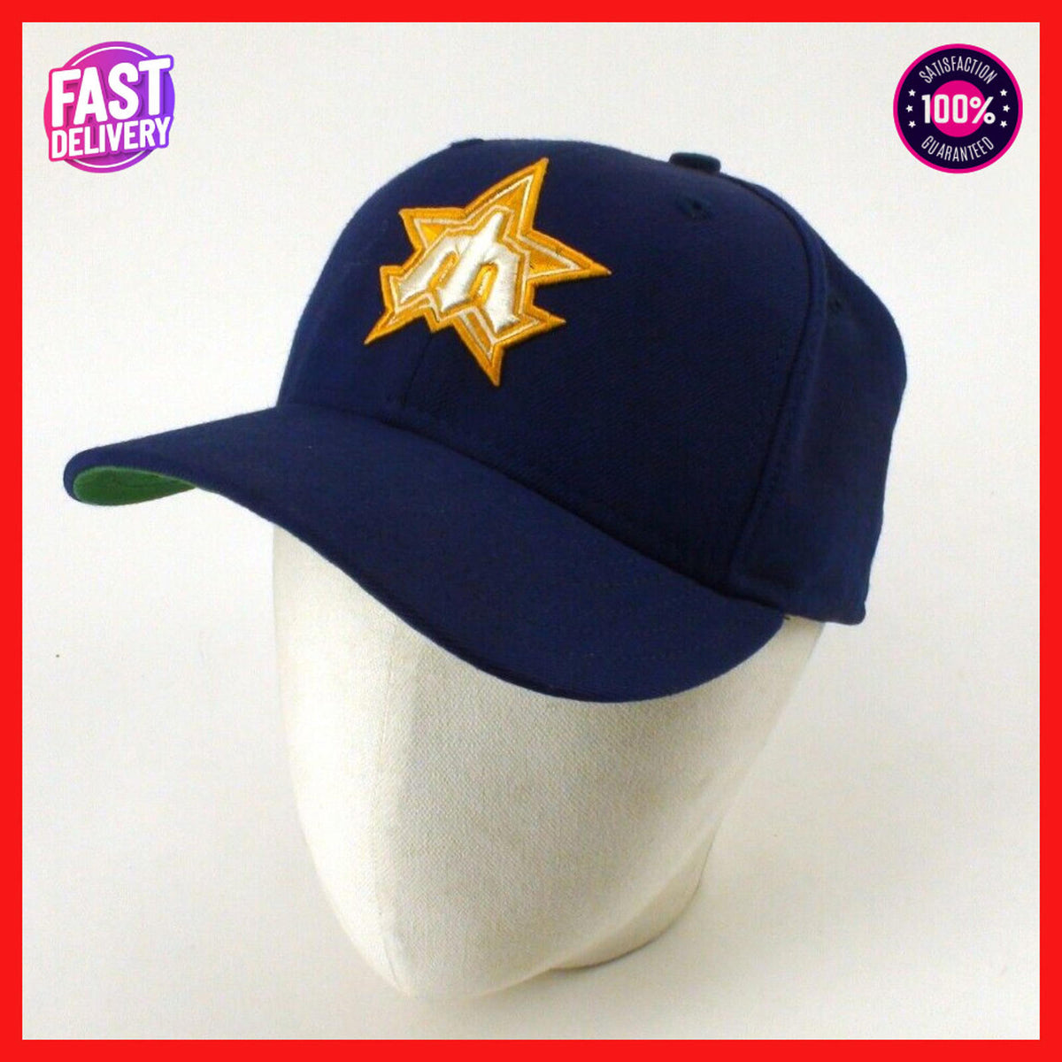 MLB Hat Baseball Cap Seattle Mariners Trident - Blue & Yellow, New Era - 56.8cm