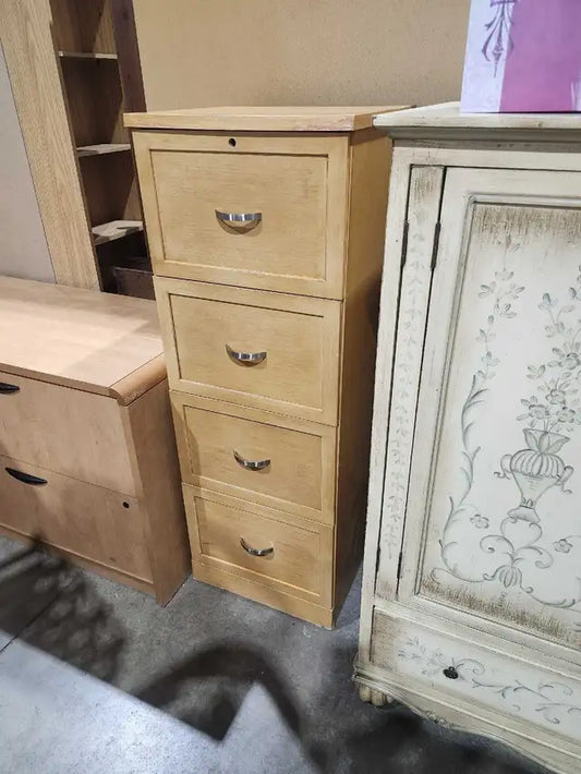 Wooden 4-Drawer Filing Cabinet