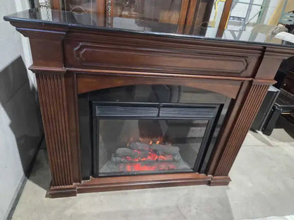 Electric Twin Star Wooden/Marble Fireplace