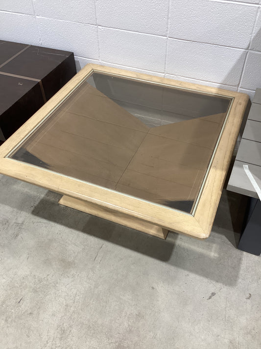 Large wood/glass coffee table