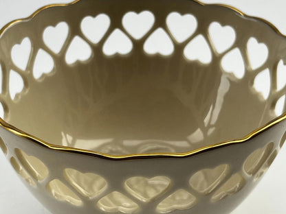 Lenox Masterpiece - Heart Bowl Decorated 24K Gold Trim