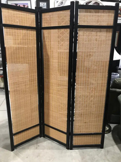 Brown Bamboo-esque Room Dividers - Set of 2 - 6 Panels