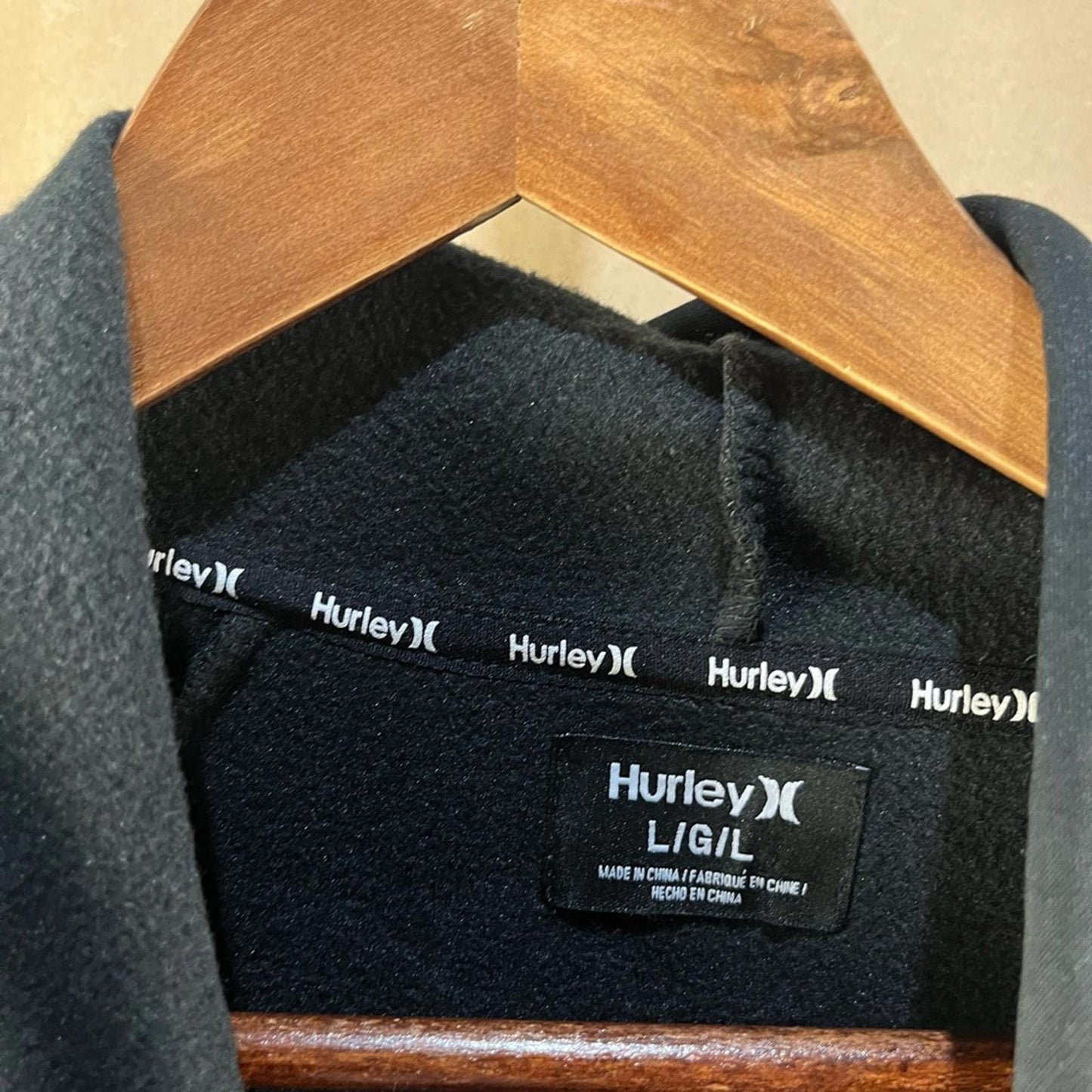 Hurley hoodie men’s black Size L