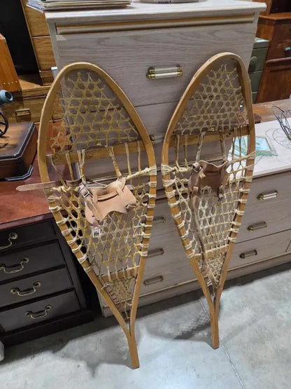 Gros Louis Vintage Handwoven Snow Shoes - 48"
