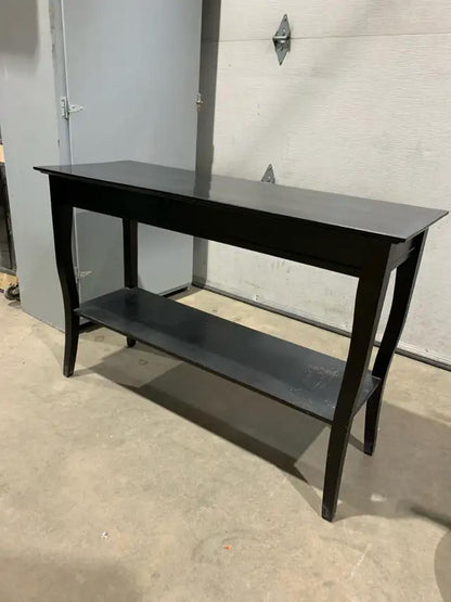 Black Wooden Console Table with French provincial style legs