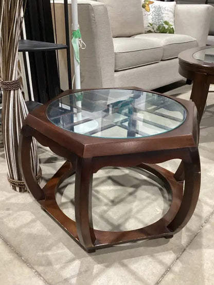 Hexagonal Wooden Accent Table