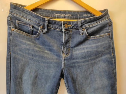 Calvin Klein Jeans Women's Size 10 Curvy Straight Leg Blue